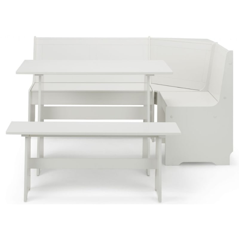 JULIAN BOWEN NEWPORT Corner Dining Set w/ Storage Benches NEW201 - White Tree Furniture