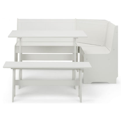JULIAN BOWEN NEWPORT Corner Dining Set w/ Storage Benches NEW201 - White Tree Furniture