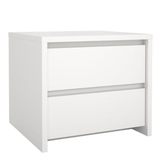 White nightstand with 2 drawers