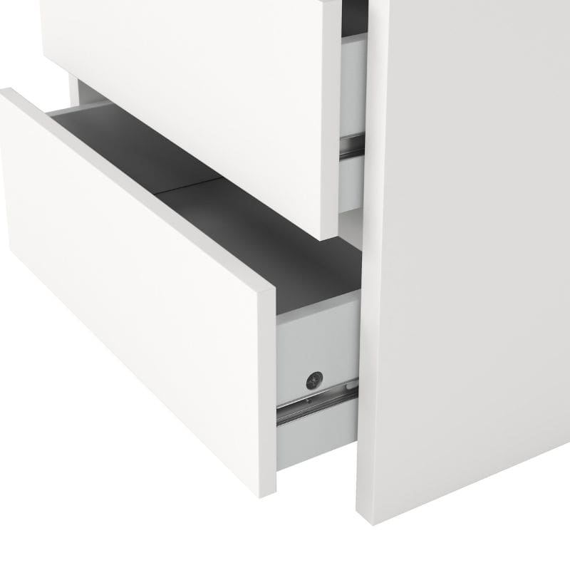 White nightstand with 2 drawers
