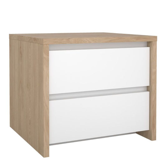 bedside cabinet in white and jackson hickory