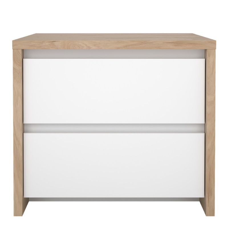 bedside cabinet in white and jackson hickory