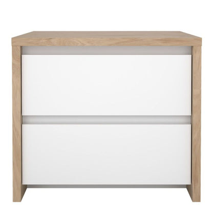 bedside cabinet in white and jackson hickory