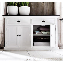 NOVASOLO Halifax Contrast White Sideboard with Black Top