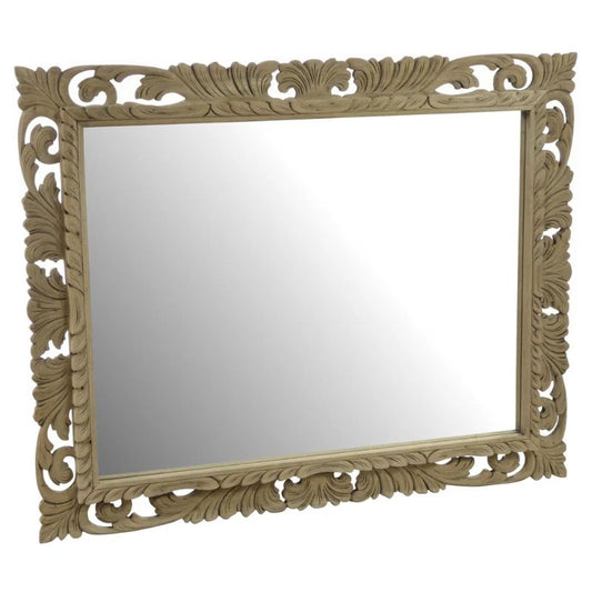 Vintage Ornate Carved Thin Mirror - White Tree Furniture
