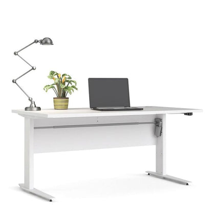 White office desk with adjustable height