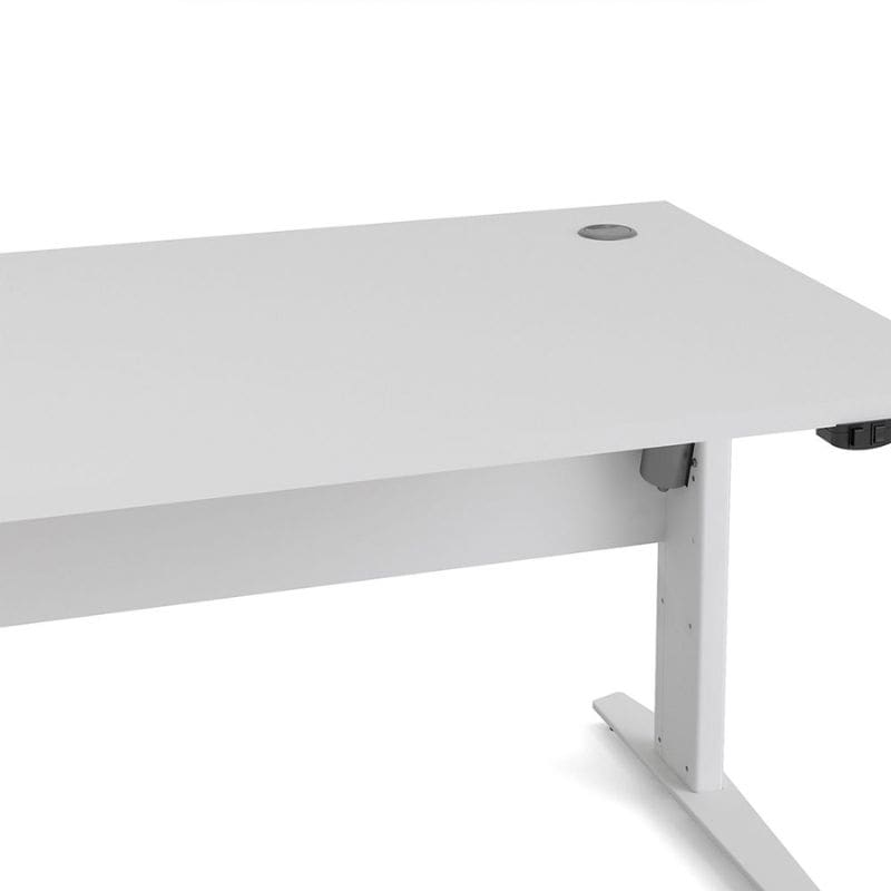 White office desk with adjustable height