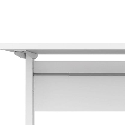 White office desk with adjustable height