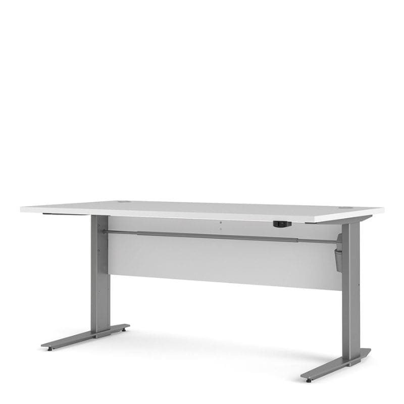 Desk 150cm in White & Grey with Height Adjustable Electric Legs