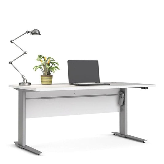 Desk 150cm in White & Grey with Height Adjustable Electric Legs