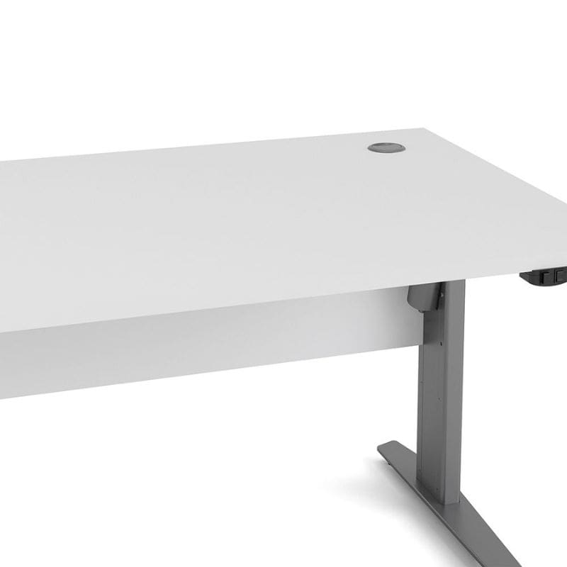 Desk 150cm in White & Grey with Height Adjustable Electric Legs