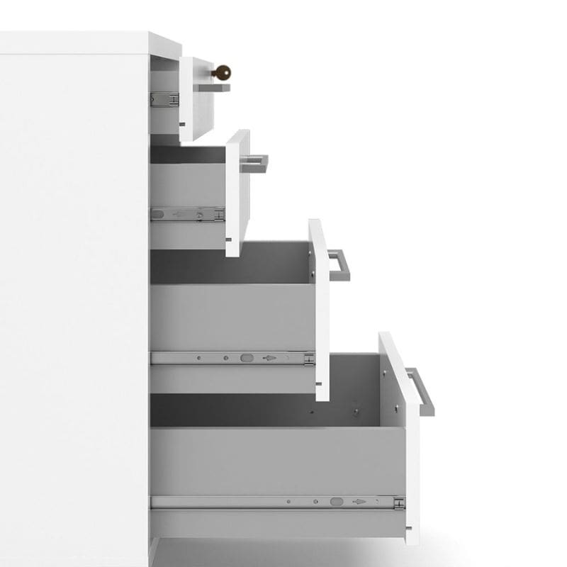 White file cabinet with 4 drawers