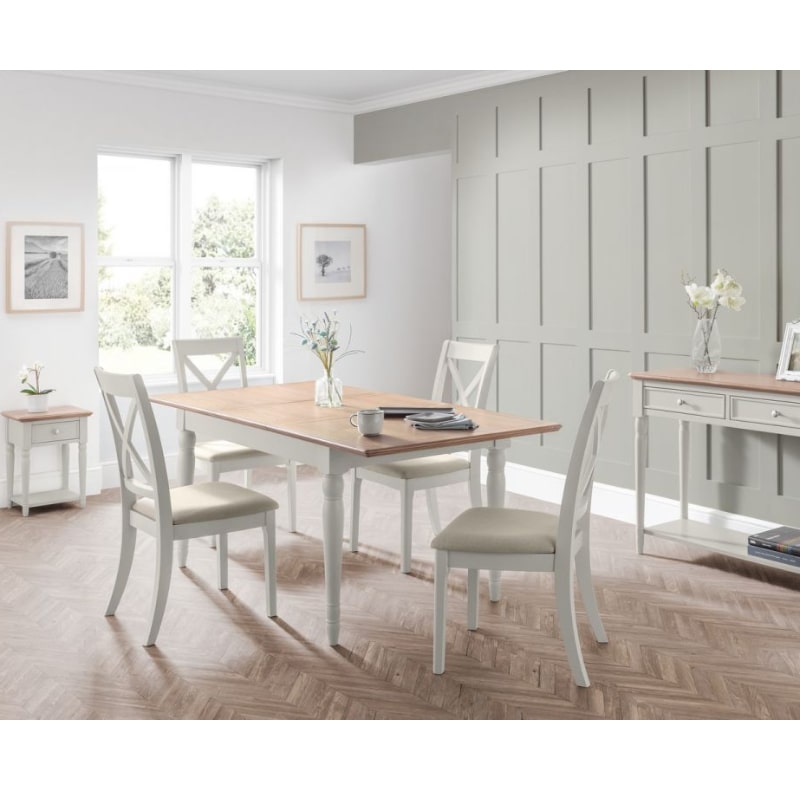 PROVENCE Grey Lacquer Dining Set with Table & 4 Chairs - White Tree Furniture