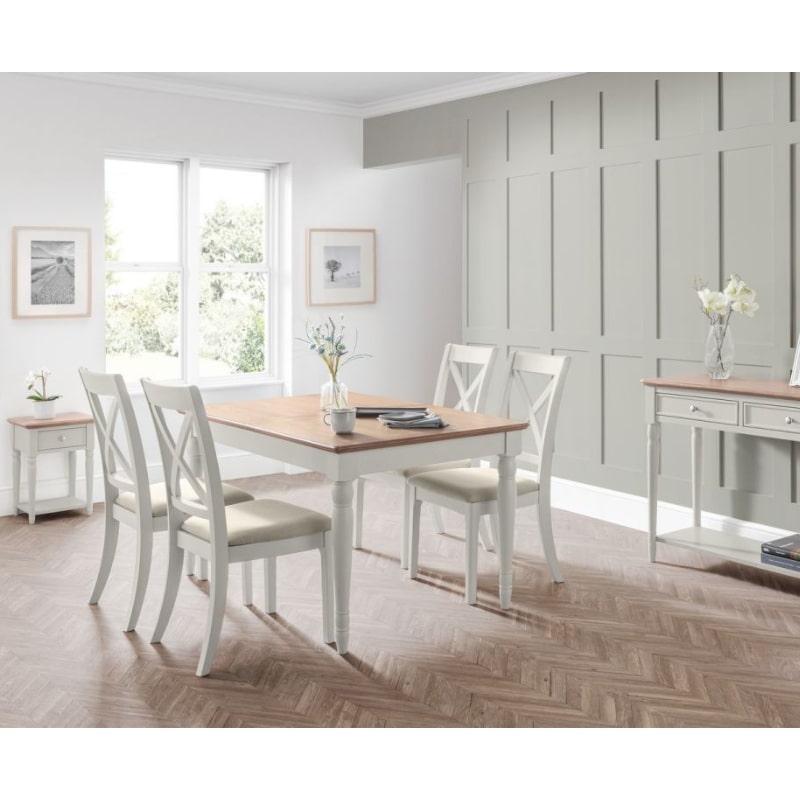 PROVENCE Grey Lacquer Dining Set with Table & 4 Chairs - White Tree Furniture