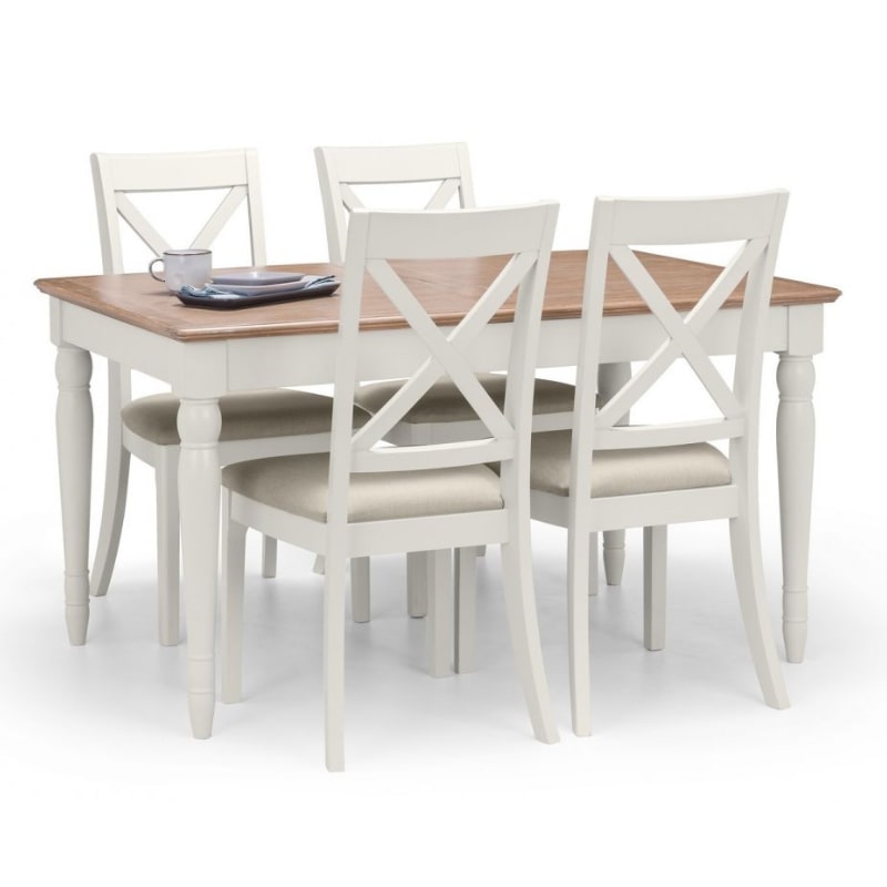 PROVENCE Grey Lacquer Dining Set with Table & 4 Chairs - White Tree Furniture