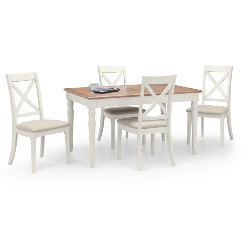 PROVENCE Grey Lacquer Dining Set with Table & 4 Chairs - White Tree Furniture