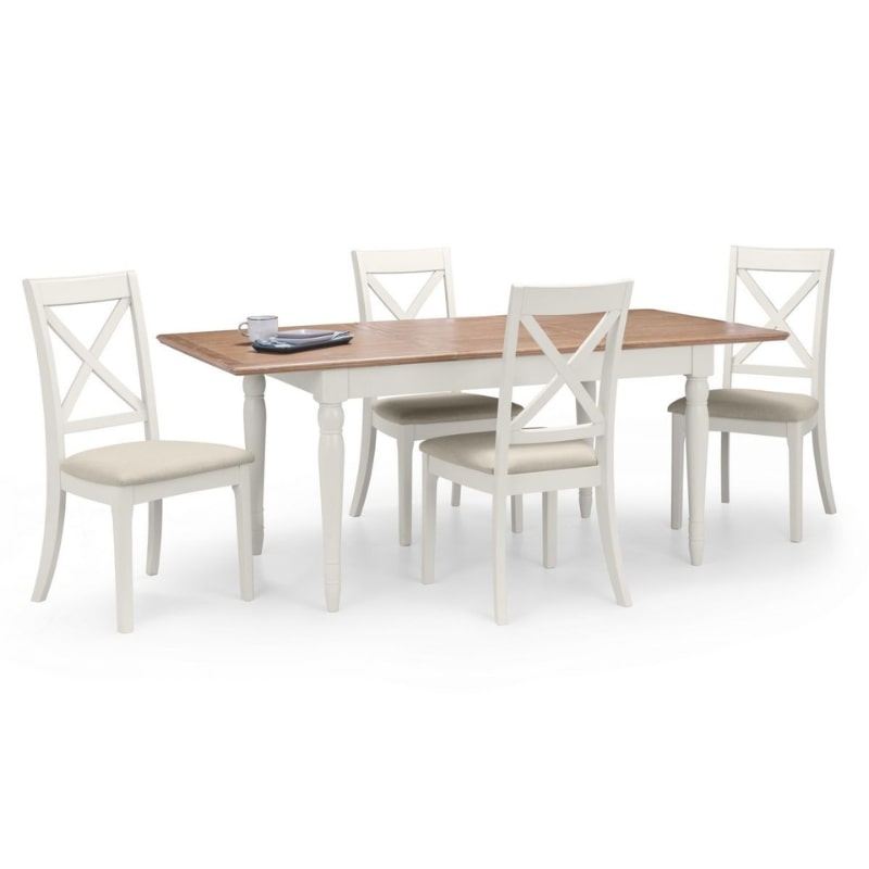 PROVENCE Grey Lacquer Dining Set with Table & 4 Chairs - White Tree Furniture