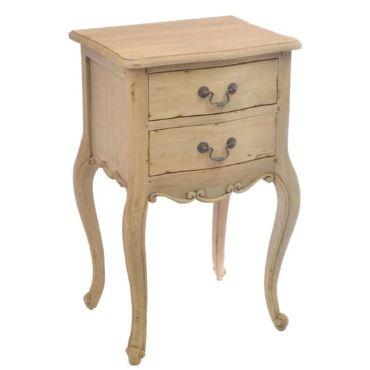 Vintage Side Table with 2 Drawers w/ Cabriole Legs - White Tree Furniture