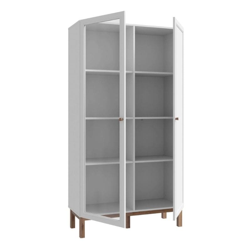 White display cabinet with glass doors