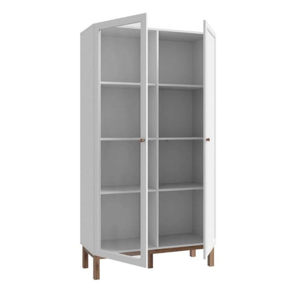 White display cabinet with glass doors