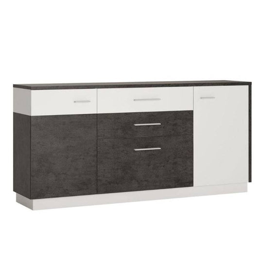 Zingaro White & Black Sideboard w/ 2 Doors & 2 Drawers - White Tree Furniture