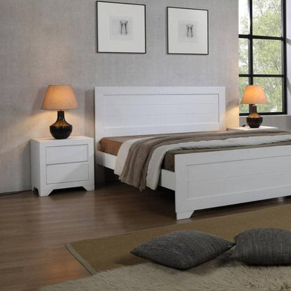 Zircon White Painted 2 Drawer Nightstand - White Tree Furniture