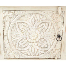 Ancient Mariner Mango Wood Carved Distressed White TV Unit