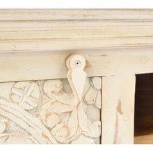 Ancient Mariner Mango Wood Carved Distressed White TV Unit