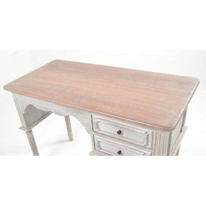 Antique French Styled Distressed White Painted Desk from Ancient Mariner