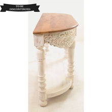Ancient Mariner Mango Wood Carved Distressed White Console Table