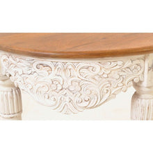 Ancient Mariner Mango Wood Carved Distressed White Console Table