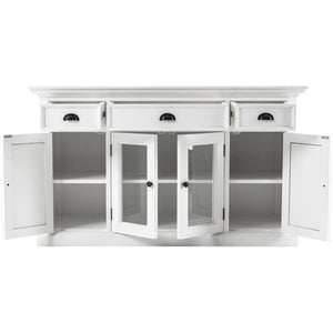 HALIFAX White Kitchen Sideboard Cabinet with Glass Doors B191 - White Tree Furniture