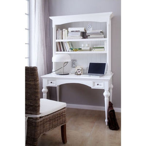 Provence White Painted Secretary Desk with Hutch - White Tree Furniture