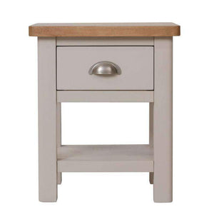 Toulouse Grey Painted Oak 1 Drawer Side Table - White Tree Furniture