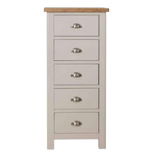 Toulouse Grey Painted Oak Narrow Tallboy - White Tree Furniture