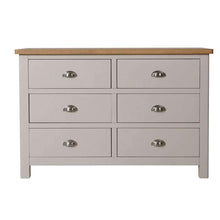 Toulouse Grey Painted Oak 6 Drawer Chest of Drawers - White Tree Furniture