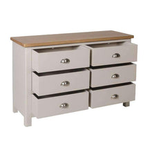 Toulouse Grey Painted Oak 6 Drawer Chest of Drawers - White Tree Furniture