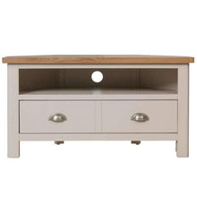 Toulouse Grey Painted Oak Corner TV Unit - White Tree Furniture