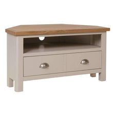 Toulouse Grey Painted Oak Corner TV Unit - White Tree Furniture