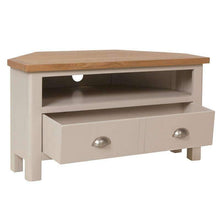 Toulouse Grey Painted Oak Corner TV Unit - White Tree Furniture