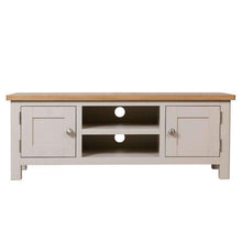 Toulouse Grey Painted Oak Large TV Unit - White Tree Furniture