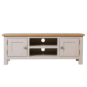 Toulouse Grey Painted Oak Large TV Unit - White Tree Furniture