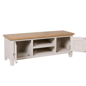 Toulouse Grey Painted Oak Large TV Unit - White Tree Furniture