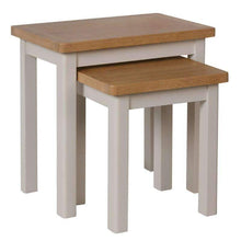 Toulouse Grey Painted Oak Nest of 2 Tables - White Tree Furniture