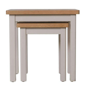 Toulouse Grey Painted Oak Nest of 2 Tables - White Tree Furniture