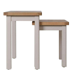 Toulouse Grey Painted Oak Nest of 2 Tables - White Tree Furniture