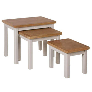 Toulouse Grey Painted Oak Nest of 3 Tables - White Tree Furniture