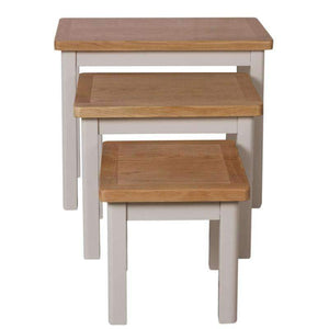 Toulouse Grey Painted Oak Nest of 3 Tables - White Tree Furniture