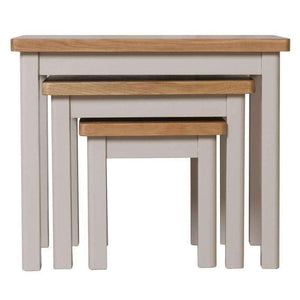 Toulouse Grey Painted Oak Nest of 3 Tables - White Tree Furniture