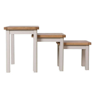 Toulouse Grey Painted Oak Nest of 3 Tables - White Tree Furniture